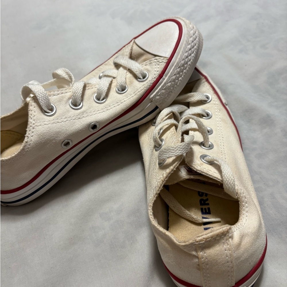 Converse Cream Canvas Sneakers - Picture 3 of 7